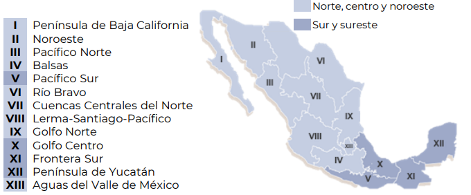 mapa organismos de cuenca